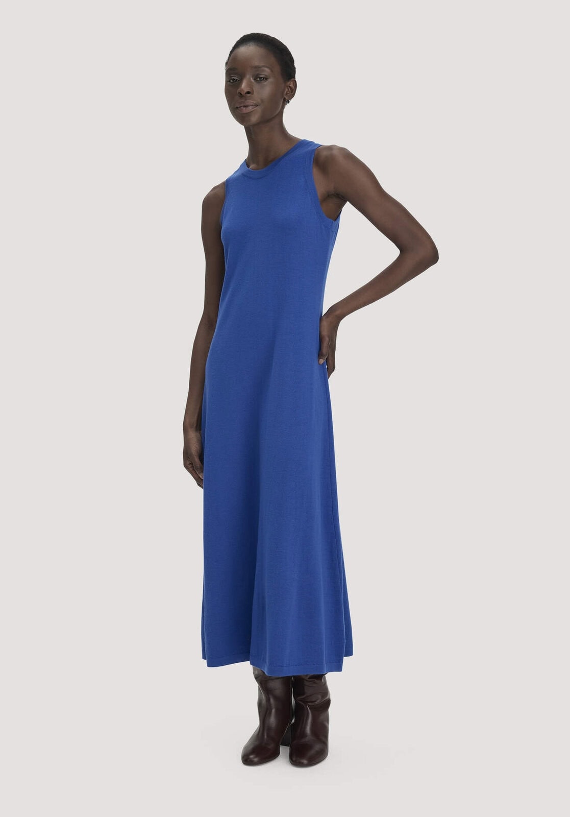 Damen Strickkleid Regular aus Bio-Merinowolle - blau von Hessnatur