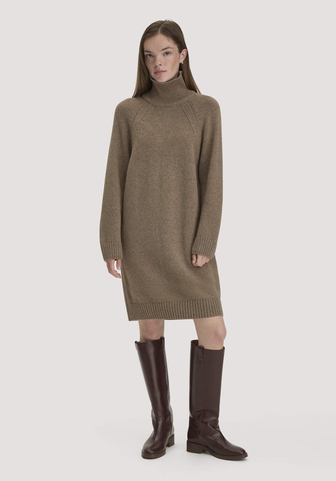 Damen Strickkleid Relaxed aus Bio-Merinowolle mit Bio-Baumwolle - braun von Hessnatur