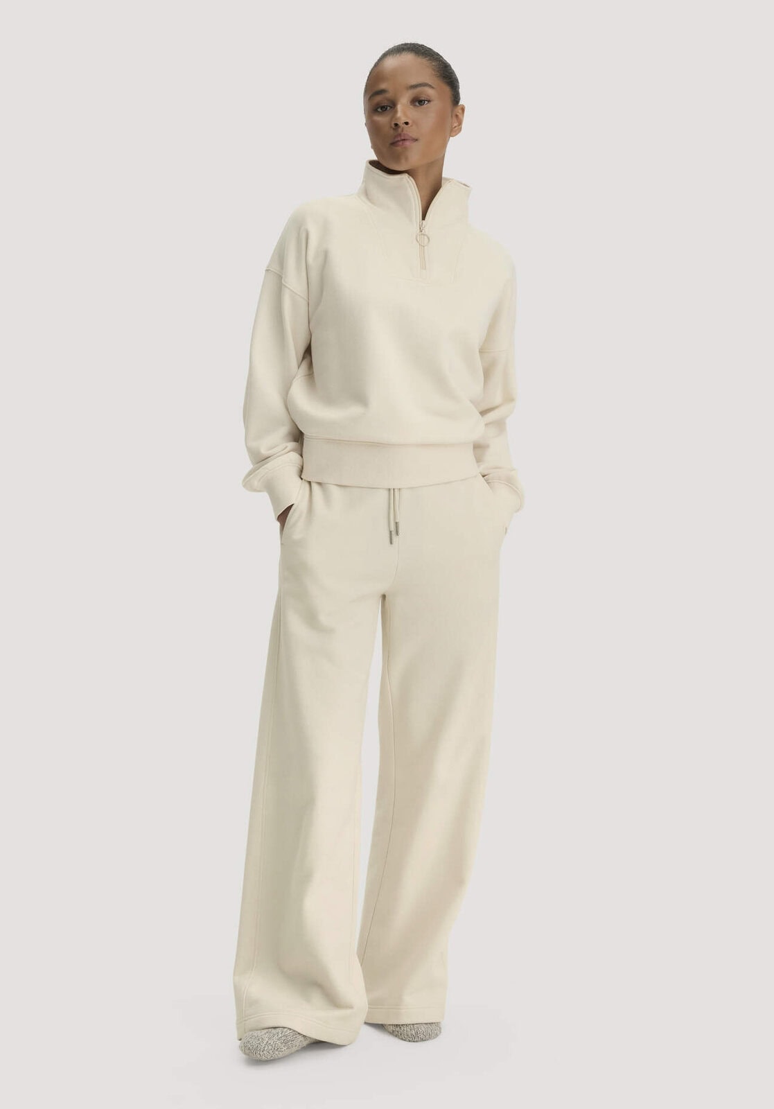 Damen Sweathose Wide Leg Relaxed aus Bio-Baumwolle mit Recycling-Baumwolle - natur von Hessnatur