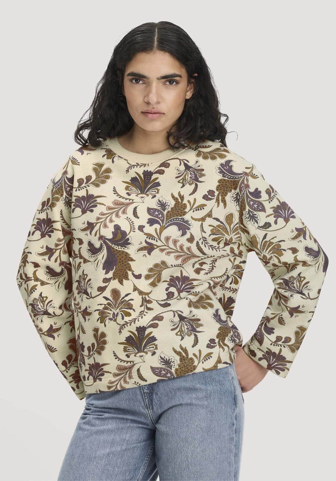 Damen Sweatshirt Relaxed aus Bio-Baumwolle mit recycelter Baumwolle - natur von Hessnatur