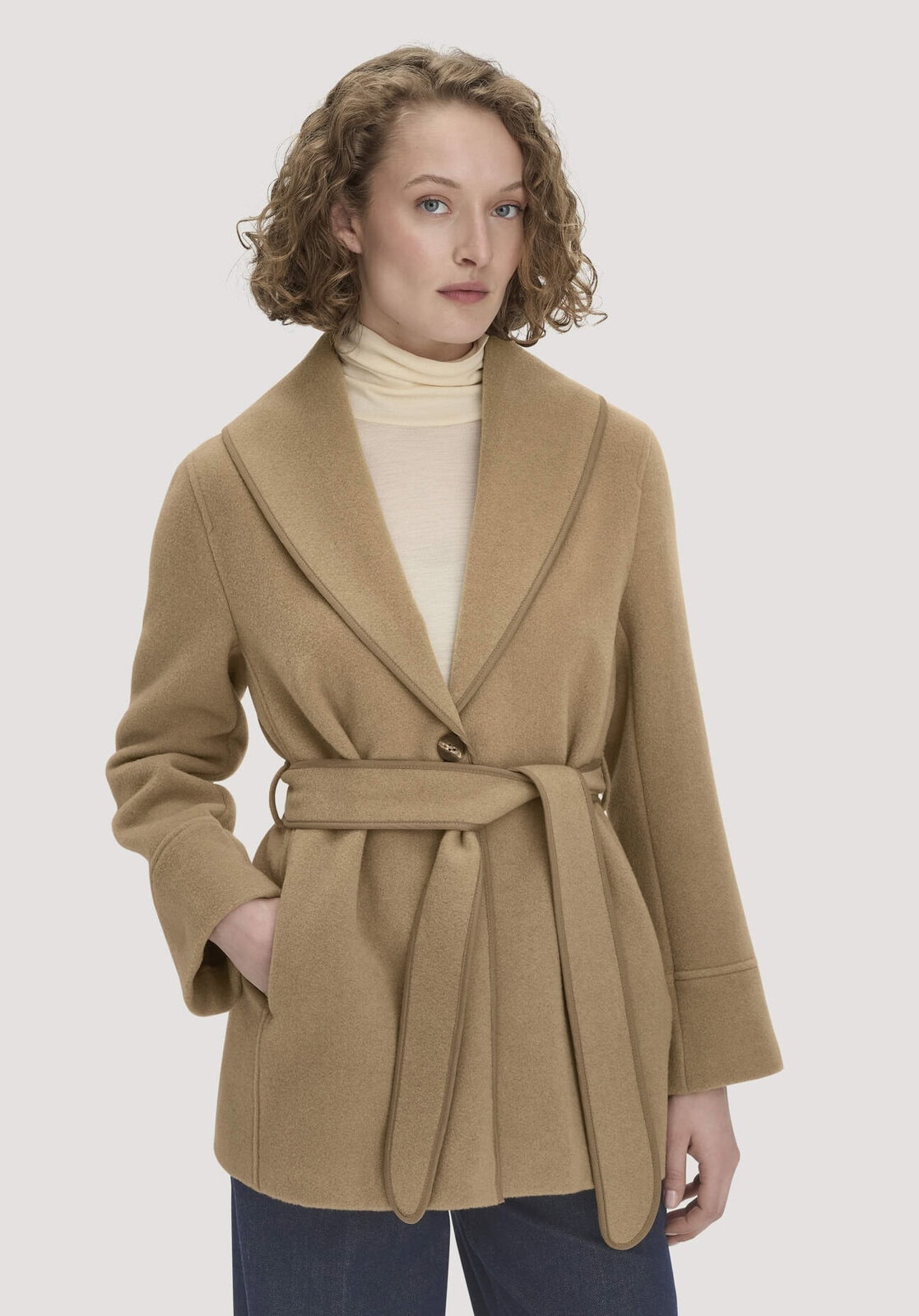 Damen Wolljacke Relaxed aus 100% recycelter Wolle - braun von Hessnatur