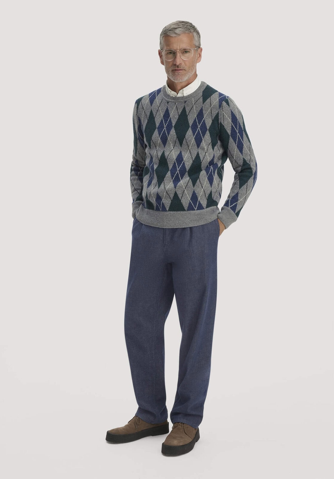 Herren Jeans Relaxed Pleated aus Bio-Denim - blau von Hessnatur