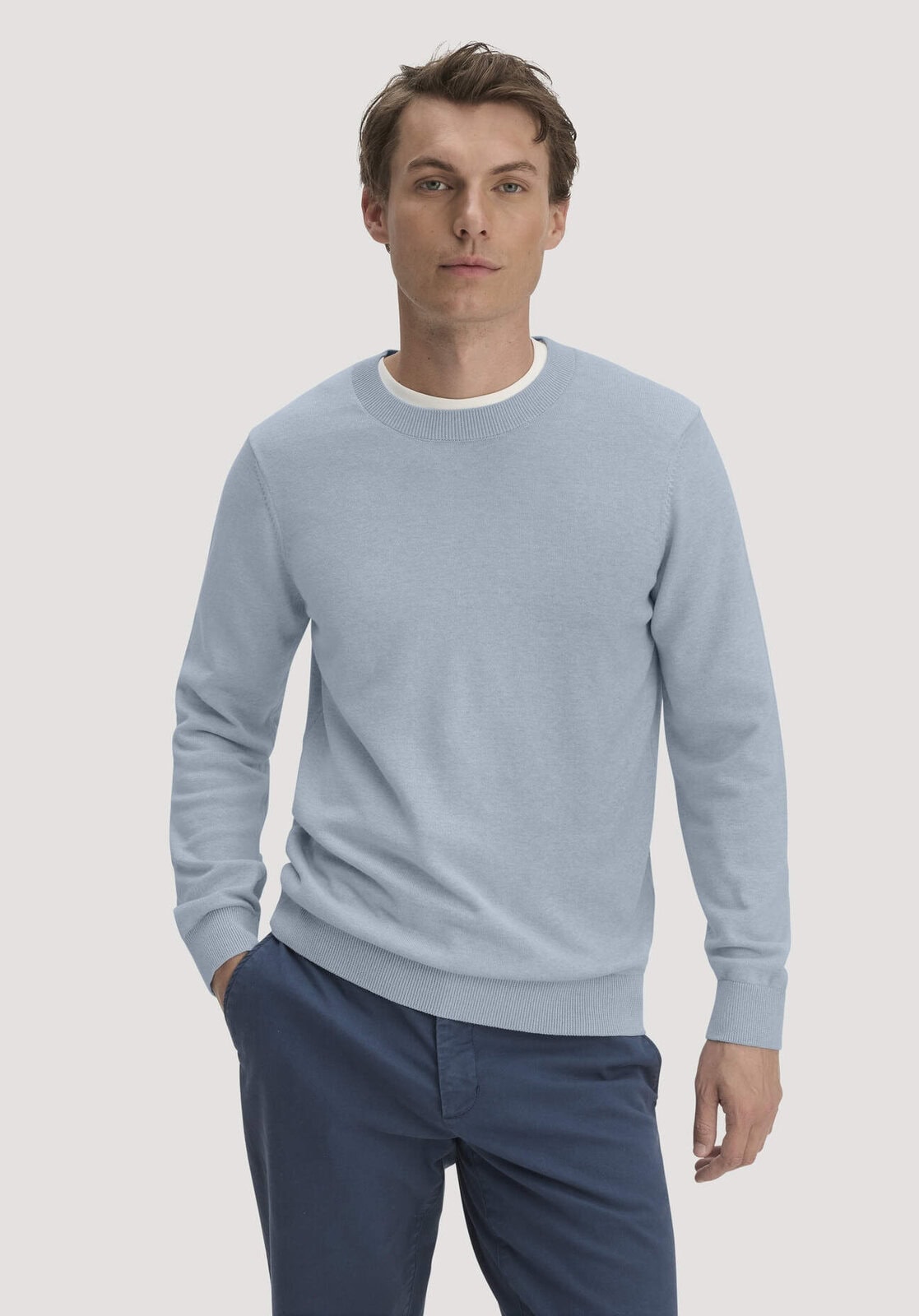 Herren Strick Pullover Regular aus Bio-Baumwolle - blau von Hessnatur