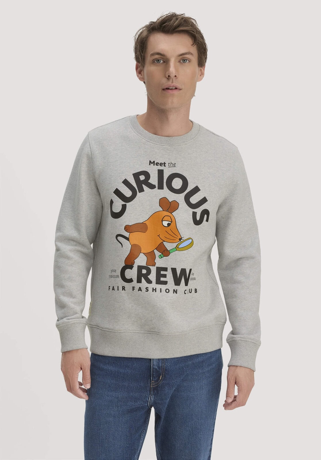 Herren Sweatshirt DIE MAUS Regular aus Bio-Baumwolle mit recycelter Baumwolle - grau von Hessnatur
