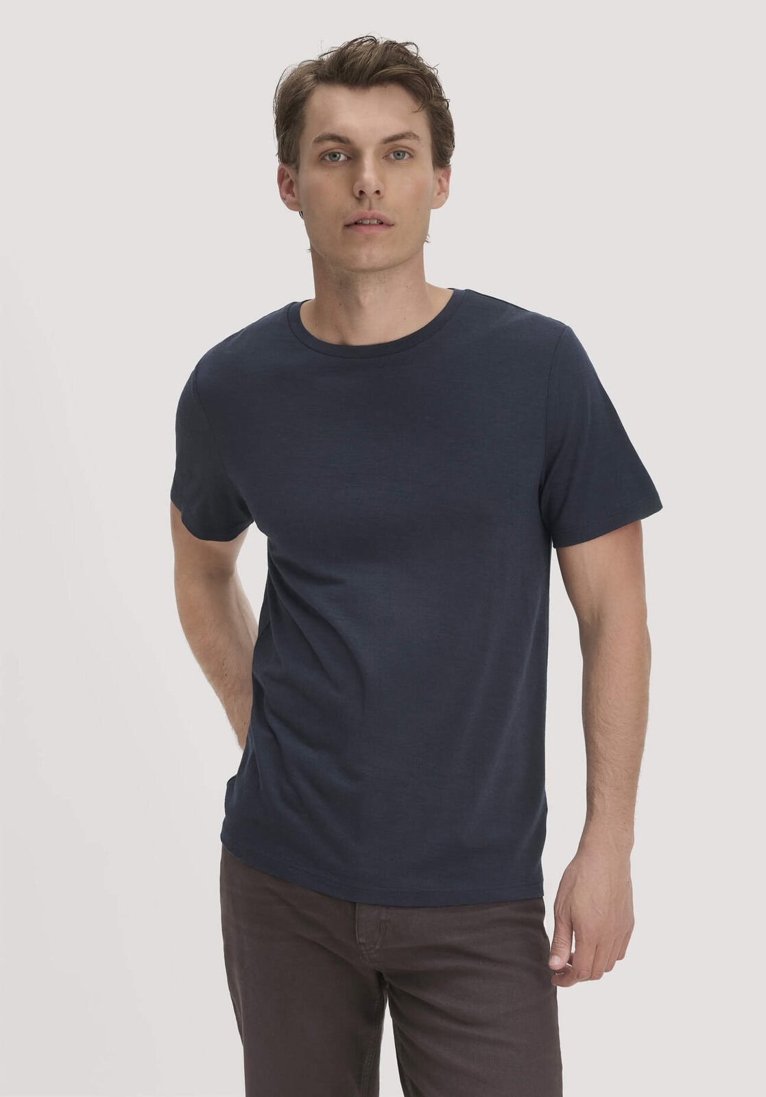 Herren Wollshirt Regular aus Bio-Merinowolle - blau von Hessnatur