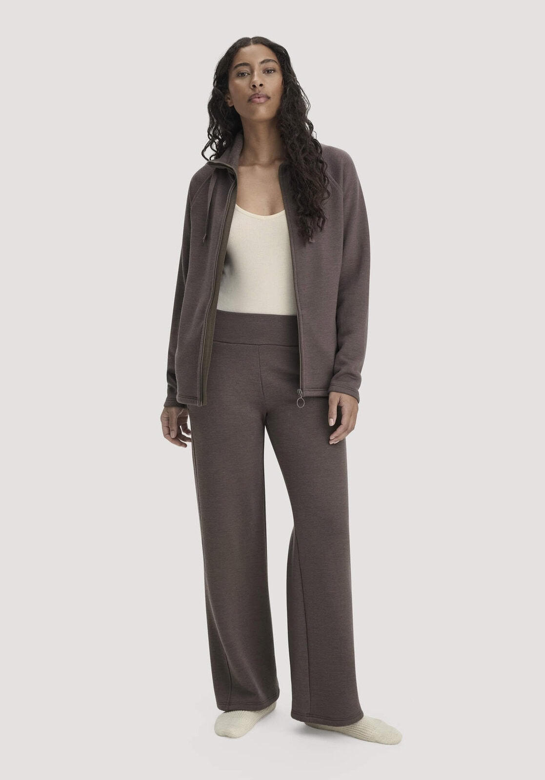 Loungewear Hose Wide Leg ACTIVE WOOL aus Bio-Merinowolle - lila von Hessnatur