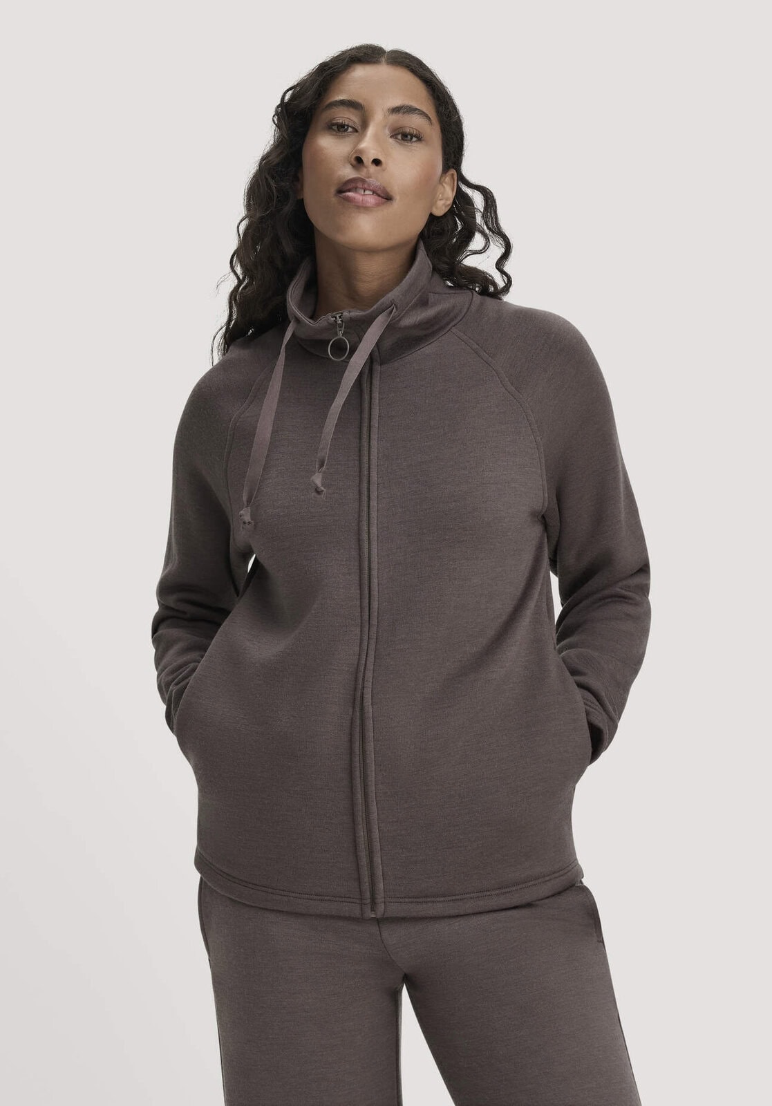 Loungewear Jacke Relaxed ACTIVE WOOL aus Bio-Merinowolle - lila von Hessnatur
