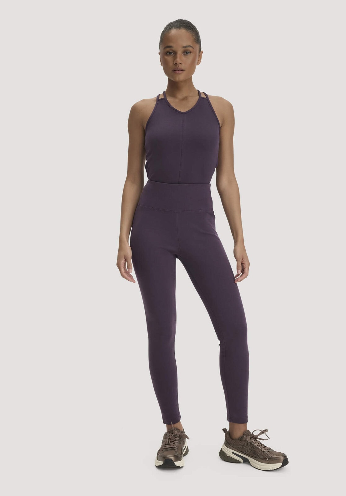 Loungewear Leggings High Waist ACTIVE COMFORT aus Bio-Baumwolle - lila von Hessnatur
