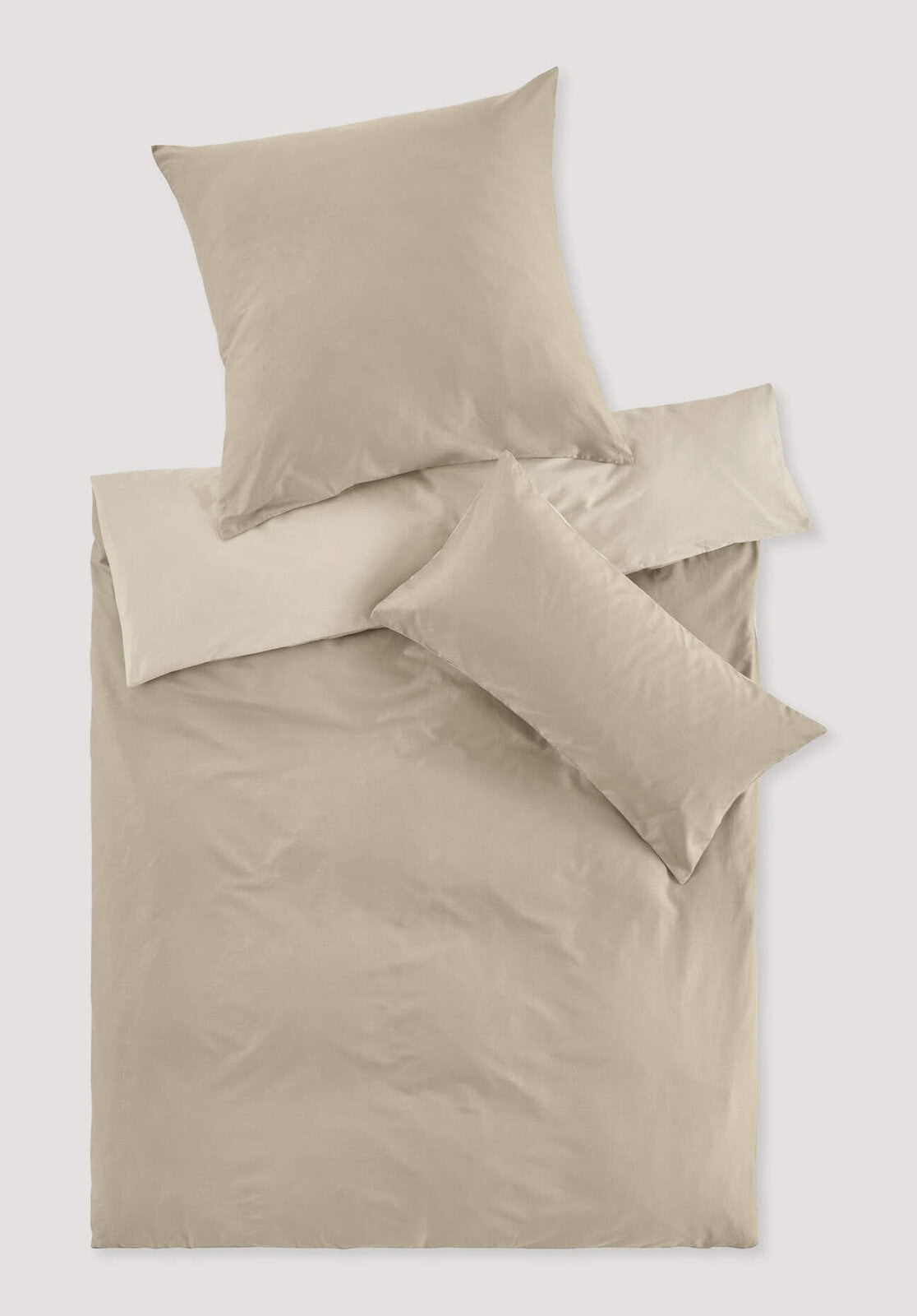 Satin Wende Bettwäsche Set aus Bio-Baumwolle - beige von Hessnatur