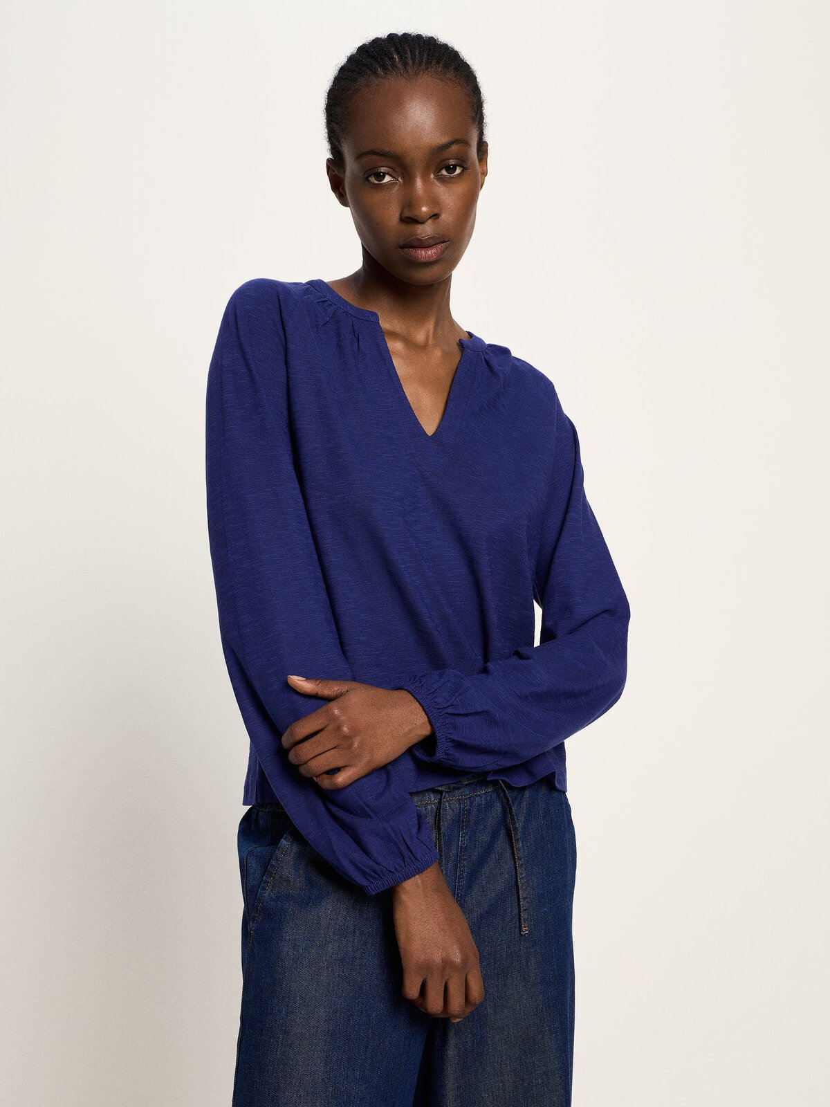 Blusenshirt (GOTS) - Purple Blue von Lanius