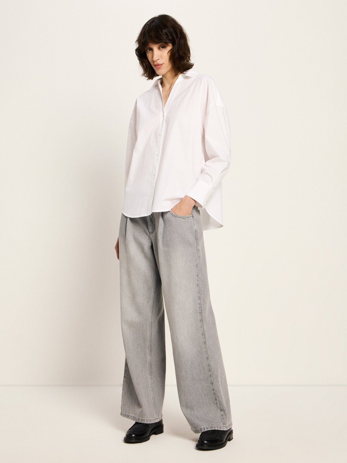 Oversize Hemdbluse (GOTS) - White von Lanius
